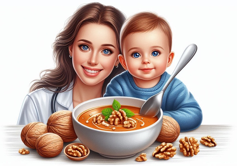غذا با گردو برای نوزاد