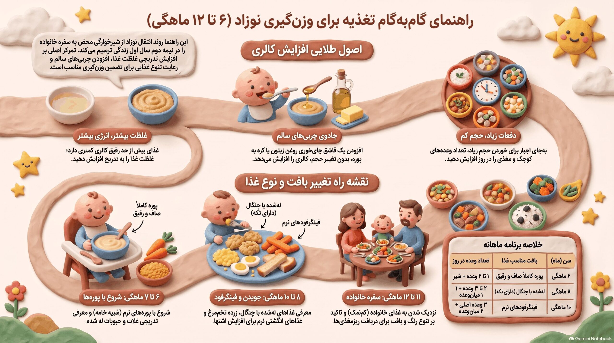 برنامه غذایی وزن‌گیری نوزاد